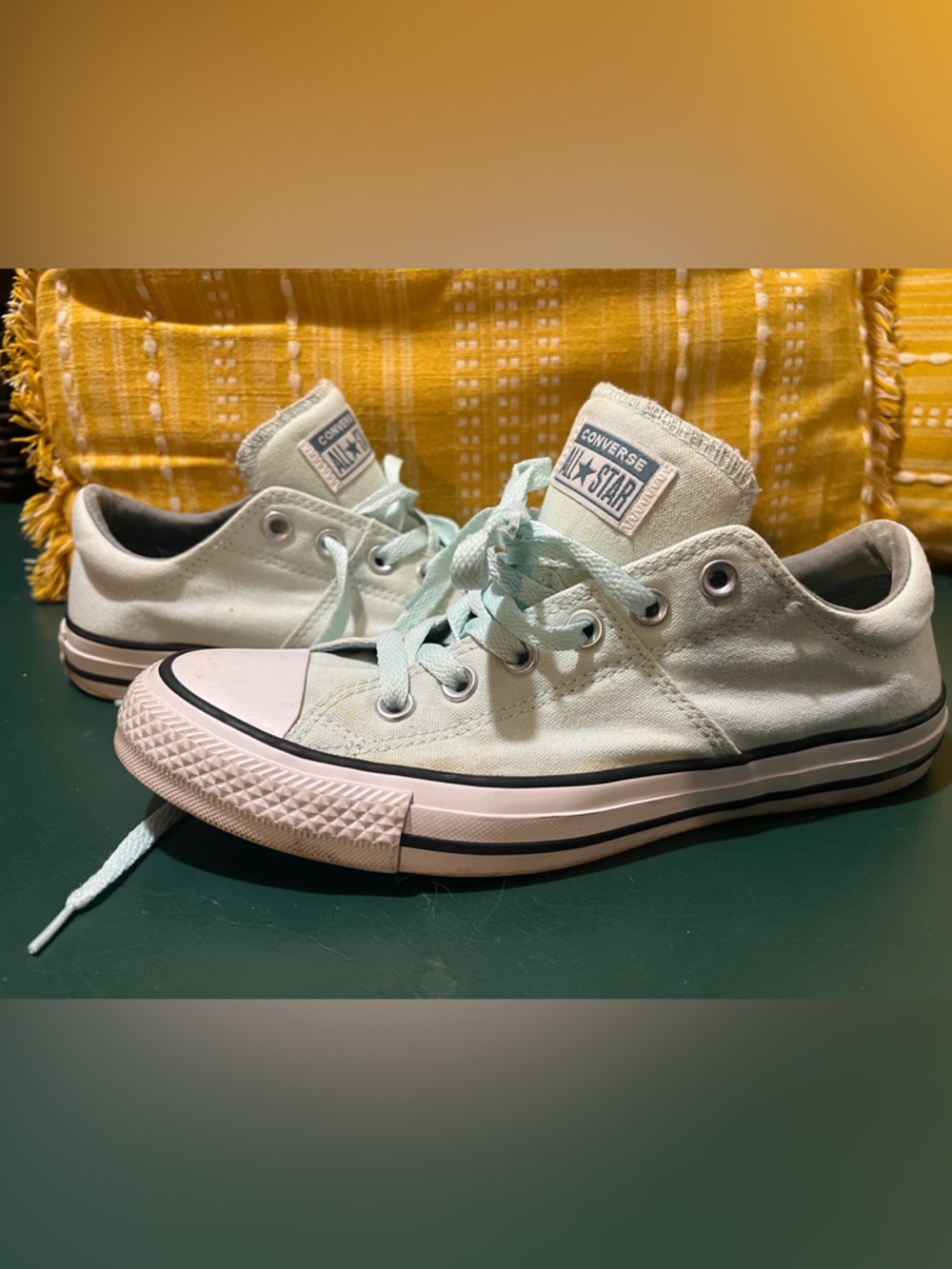 Converse Low Top Sneakers in Mint/Light Blue- Size 9 Women’s